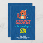 オリジナル 子どもの虎のカップケーキの漫画の招待状 招待状 (正面/裏面)