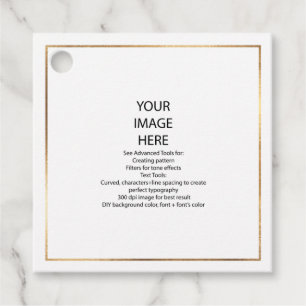 オリジナル 小さな 正方形 偽のゴールドフレーム ハング フェイバータグ