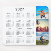 オリジナル 思い出 フォト コラージュ 2027 カレンダー マウスパッド (正面)