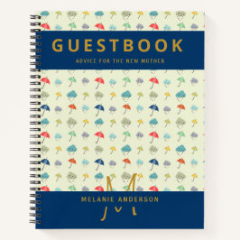 オリジナル 新米ママへのアドバイス ベビーシャワー ゲストブック ノートブック