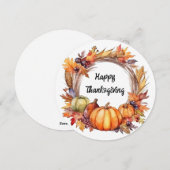 オリジナル - 水彩風の感謝祭フレーム シーズンカード (正面/裏面)