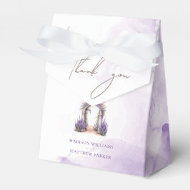 オリジナル 水彩 ラベンダー ガーデン ウェディング フェイバーボックス