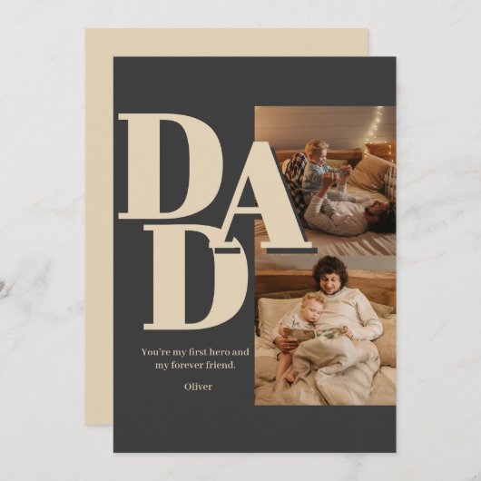 オリジナル 父の日の写真コラージュ | DAD レターズ - シーズンカード (正面/裏面)
