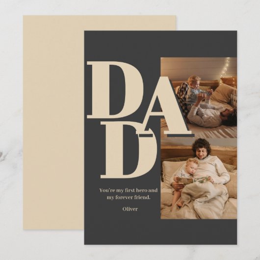 オリジナル 父の日の写真コラージュ | DAD レター -  シーズンカード (正面/裏面)