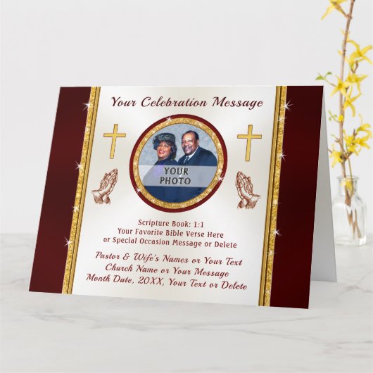 オリジナル、牧師の記念日カードまたはあらゆる行事に カード (黄色い花)