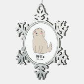 オリジナル 犬 記念 オーナメント, 写真 思い出 スノーフレークピューターオーナメント (右)