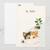 [オリジナル] 猫の一日 - こんにちは！ サンキューカード (正面/裏面)