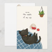 [オリジナル] 猫の一日 - 私の目の中のリンゴ！ サンキューカード (正面/裏面)