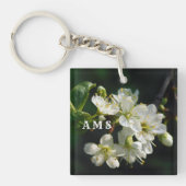 オリジナル 白梅花 アート アクリル キーチェーン (正面)