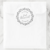 オリジナル 結婚しました 花のステッカーシール ラウンドシール (バッグ)