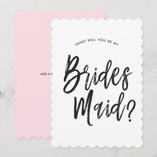 オリジナル 花嫁の友達 お願いカード スクリプトスタイル カスタム 招待状 (正面/裏面)