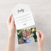 オリジナル 花嫁の証書 写真カードをパーソナライズ オールインワン招待状 (貼ってはがせる)