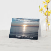 オリジナル 記念年 海辺のサンセット ビーチ カード (黄色い花)