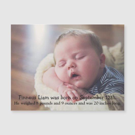 オリジナル 誕生お知らせ マグネット (正面)