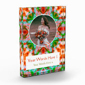 オリジナル 赤と緑のクリスマス スター 結婚式 新婚夫婦 フォトブロック (左)