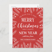 オリジナル 赤 クリスマス ハッピー ニュー イヤー (正面/裏面)