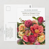 オリジナル 輝き 水彩 花 イラスト 棺お花見 本人メモ カード (正面/裏面)