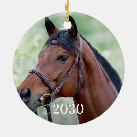 オリジナル 馬の写真 馬好きな人へのプレゼント セラミックオーナメント (裏面)