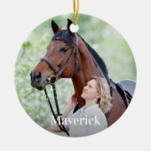 オリジナル 馬の写真 馬好き パーソナライズド セラミックオーナメント (正面)
