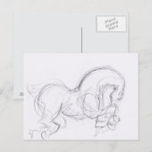 オリジナル 馬年 動物年賀状 絵画 ポストカード (正面/裏面)