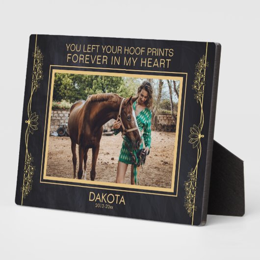 オリジナル 馬 写真 記念 プレート フォトプラーク (側面)