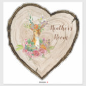 オリジナル 魅惑の花の鹿のハートの木のスライス シール (シート)