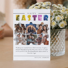 オリジナル 6枚の写真を使った イースター ポストカード
