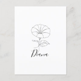 オリジナル ９月 朝顔 お誕生日 花ギフト ポストカード