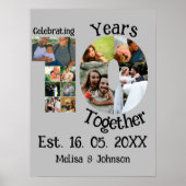 オリジナル 10周年結婚記念日 11枚の写真コラージュ ポスター (正面)