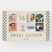 オリジナル 16歳誕生日パーティー フォトコラージュ バナー 横断幕 (横)