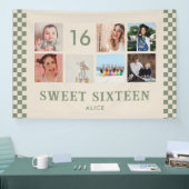 オリジナル 16歳誕生日パーティー フォトコラージュ バナー 横断幕 (トレードショー)