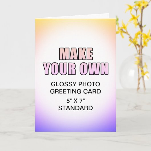 オリジナル 5" x 7" 折りたたみ カード (黄色い花)