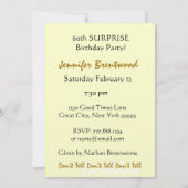 オリジナル 60歳 サプライズ 誕生日 フリル ゴールド ローズ 招待状 (裏面)