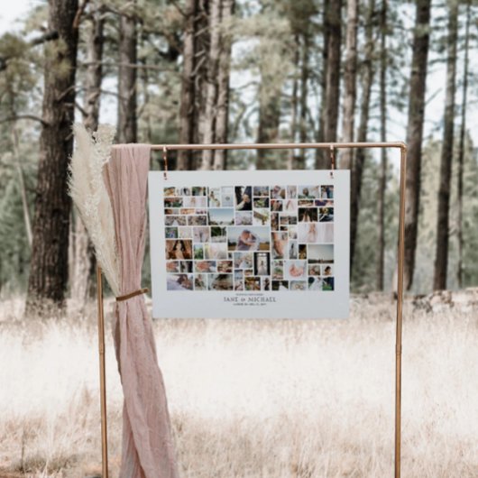 オリジナル 66枚の写真を並べる横向きのフォトコラージュ ポスター