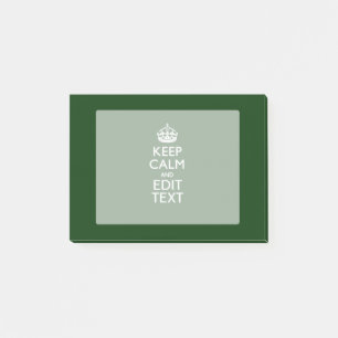 オリジナル Keep Calm And Your Text 緑の装飾 ポストイット