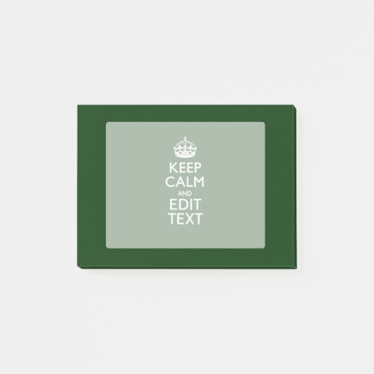 オリジナル Keep Calm And Your Text 緑の装飾 ポストイット (正面)