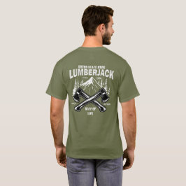 オリジナル Lumberjack 交差する斧 ライフスタイル シン Tシャツ