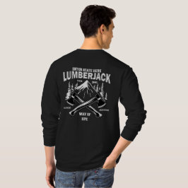 オリジナル Lumberjack 交差する斧 ライフスタイル シン Tシャツ