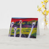 オリジナル「OSTRICHES」グリーティングカード カード (黄色い花)