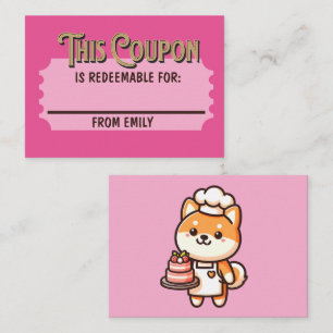 オリジナル redeemable チケット ギフト しば ケーキ クーポン ノートカード