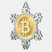 オリジナルBitcoinロゴクリスマスオーナメント基本 スノーフレークピューターオーナメント (右)