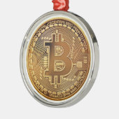オリジナルBitcoinロゴグラフクリスマスオーナメント メタルオーナメント (左)
