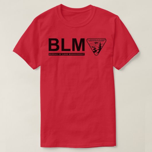 オリジナルBLM土地管理局ブラック4 Tシャツ (デザイン正面)