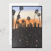 オリジナルPalm Tree Watercolor on 空白の Card サンキューカード (正面/裏面)