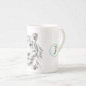 オリジナルWタイガーウォーターカラー中国の〔占星術の〕十二宮図イニシャル ボーンチャイナマグカップ (正面右)
