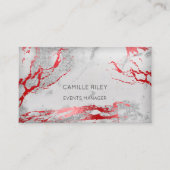 オリジンイベントプランニングレッドグレーシルバーマーブル 名刺 (正面)