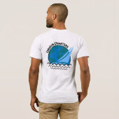 「オリジン・チャーターズ」ボートキャプテンアッシュ鮮やかな印刷 Tシャツ (裏面フル)