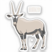 オリックスの漫画イラスト シール (正面)