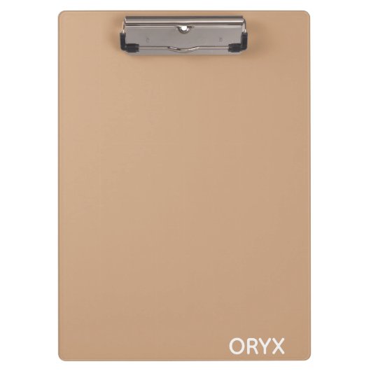 オリックスの茶色のベージュ色の名前 クリップボード (正面)