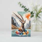 オリックスはフロートトリップを楽しむ ポストカード (スタンド正面)